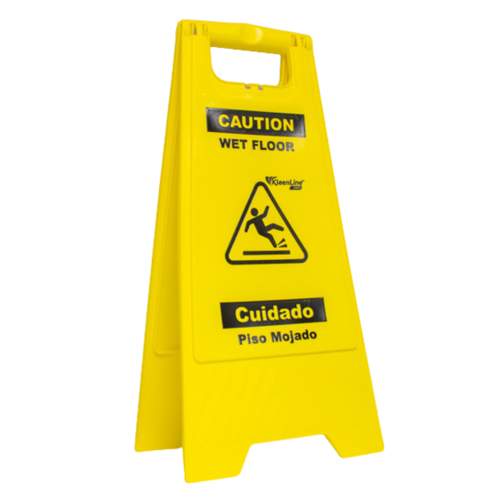 KL-790981 KLEENLINE PRO WET FLOOR SIGN, BILINGUAL, ENLISH/SPANISH