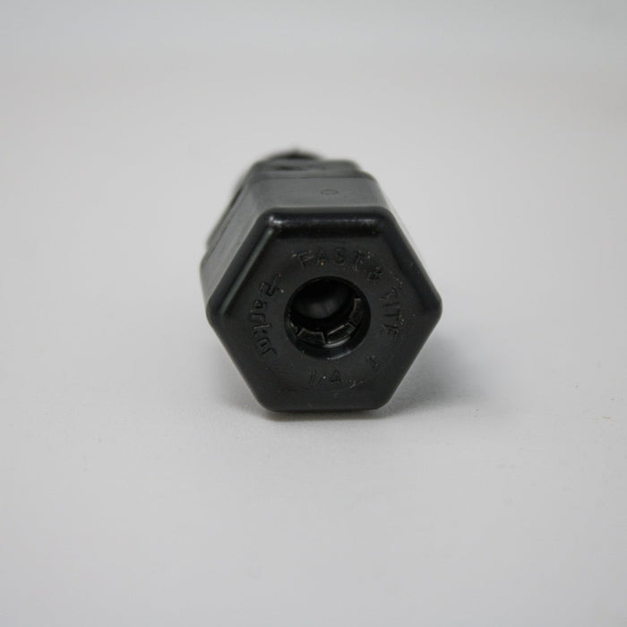 60418 US PLASTICS 1/4" NOM. TUBE OD x 1/4" MALE NPTF BLACK MALE CONNECTOR