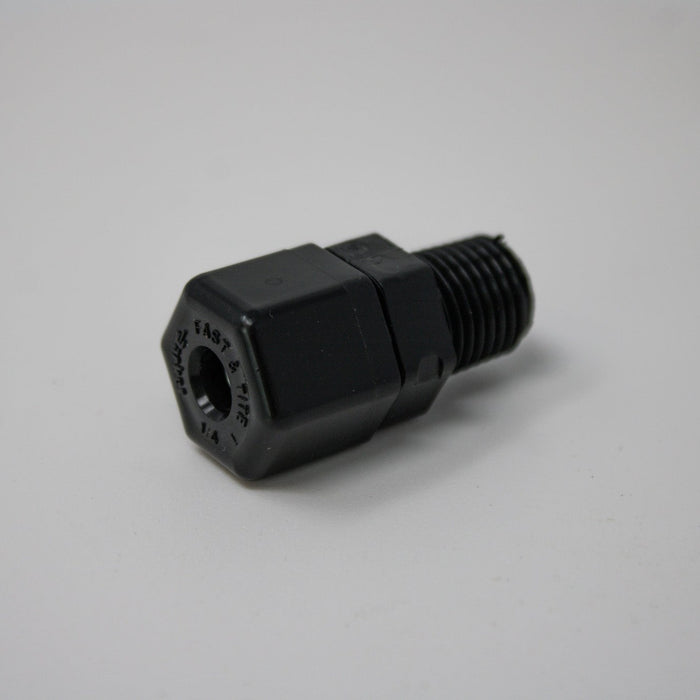 60418 US PLASTICS 1/4" NOM. TUBE OD x 1/4" MALE NPTF BLACK MALE CONNECTOR