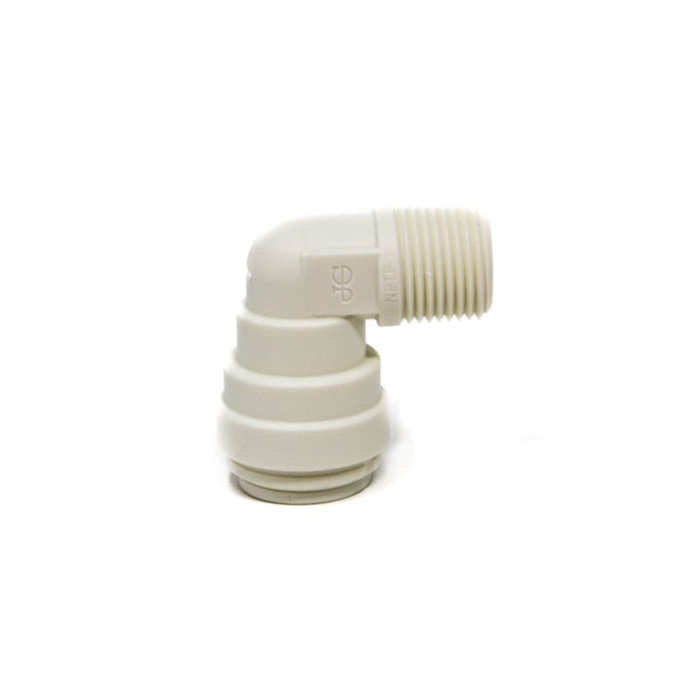 JOHN GUEST PP481623W ELBOW, 3/8" MPT X 1/2" OD, PEX WHITE