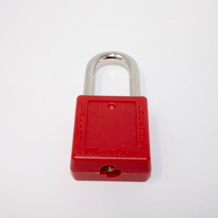 LOCKOUT PADLOCK, THERMOPLASTIC, 1 1/2 IN SHACKLE, RED