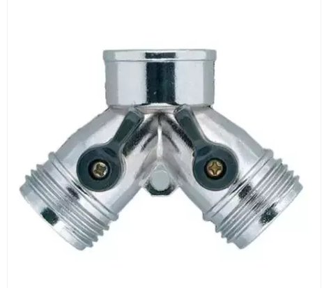ZINC 2-WAY SHUT-OFF HOSE Y ADAPTER