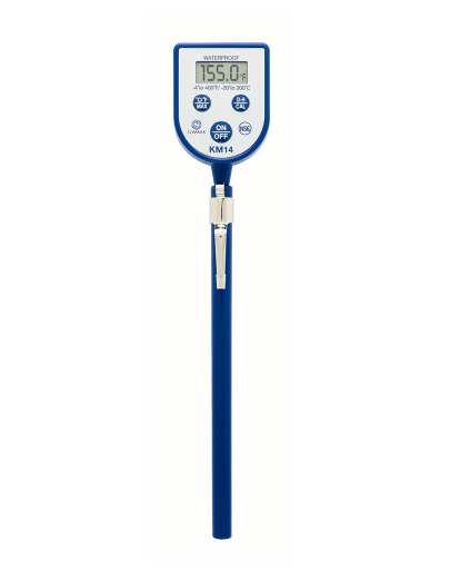 COMARK KM14 DIGITAL DISHWASHER THERMOMETER w/ 5" STEM, -4 to 400 DEGREES F