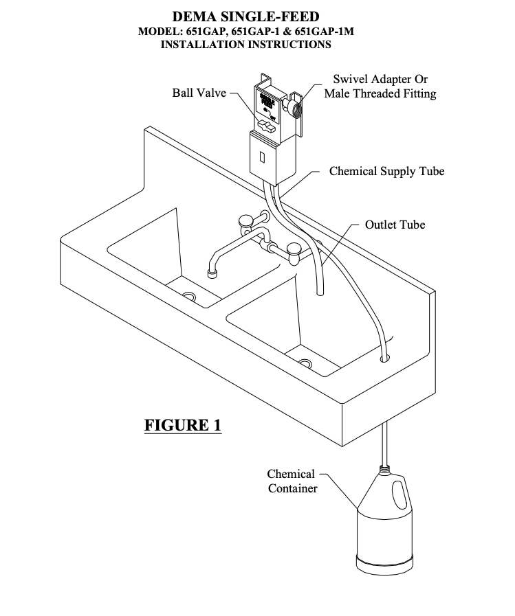 DEMA 651GAP SINGLE SINK DISPENSER