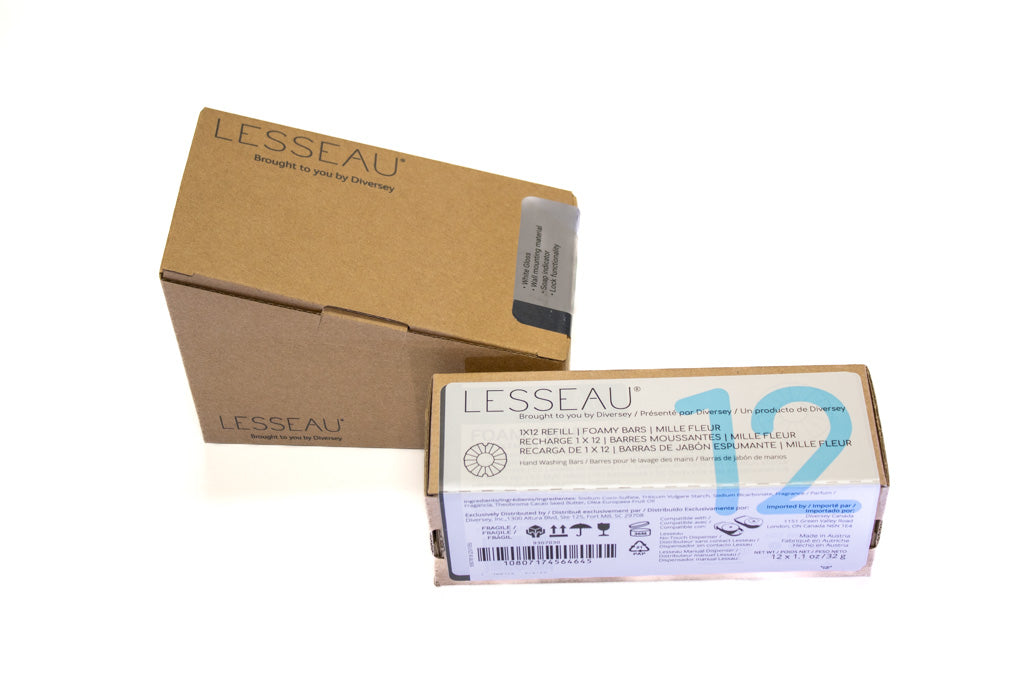 LESSEAU MANUAL WHITE SOAP DISPENSER KIT